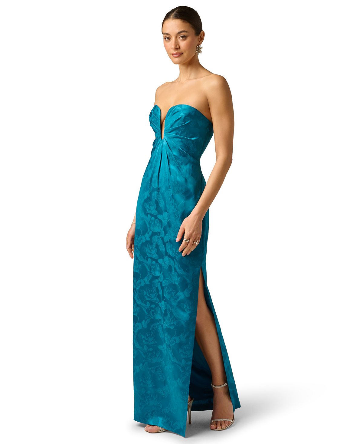 Adrianna Women's Printed Strapless Pleated Dress view 2 — MAYCSS fashion products