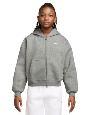 Sportswear Studio Girls' 7-16 Oversized Fleece Full-Zip Hoodie