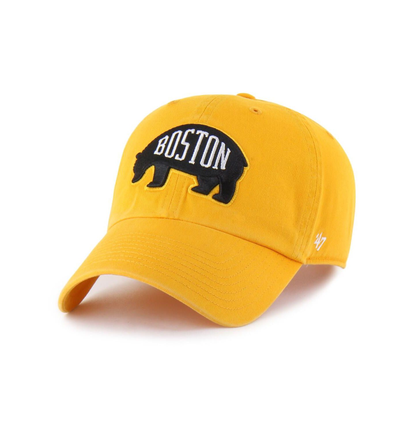 Мужская кепка '47 Brand Gold Boston Bruins Core Logo Clean Up Adjustable Hat — фото 1