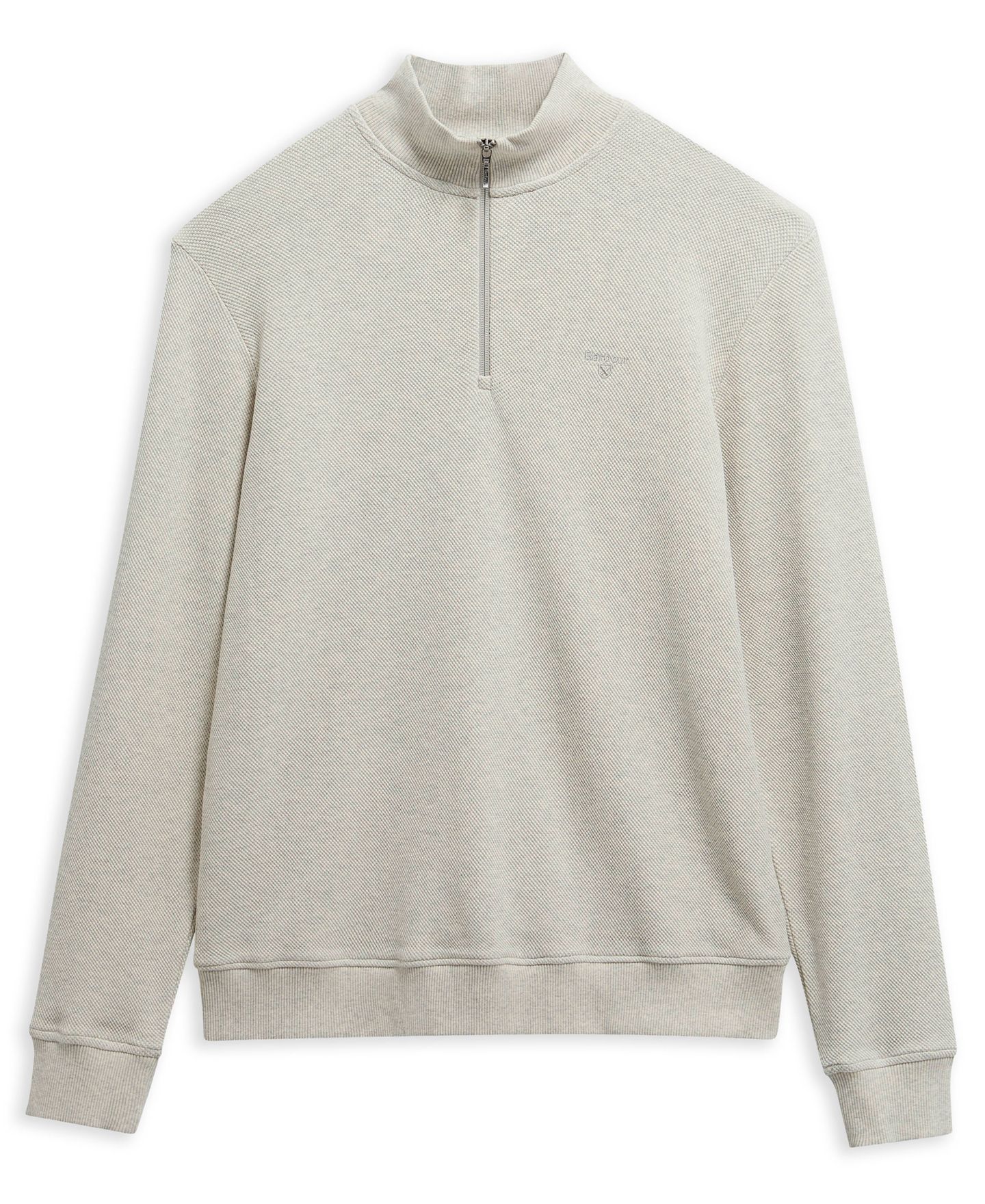 Мужской свитшот Barbour Ravensworth Tailored-Fit Half-Zip, цвет: Экрю меланжевый — фото 5