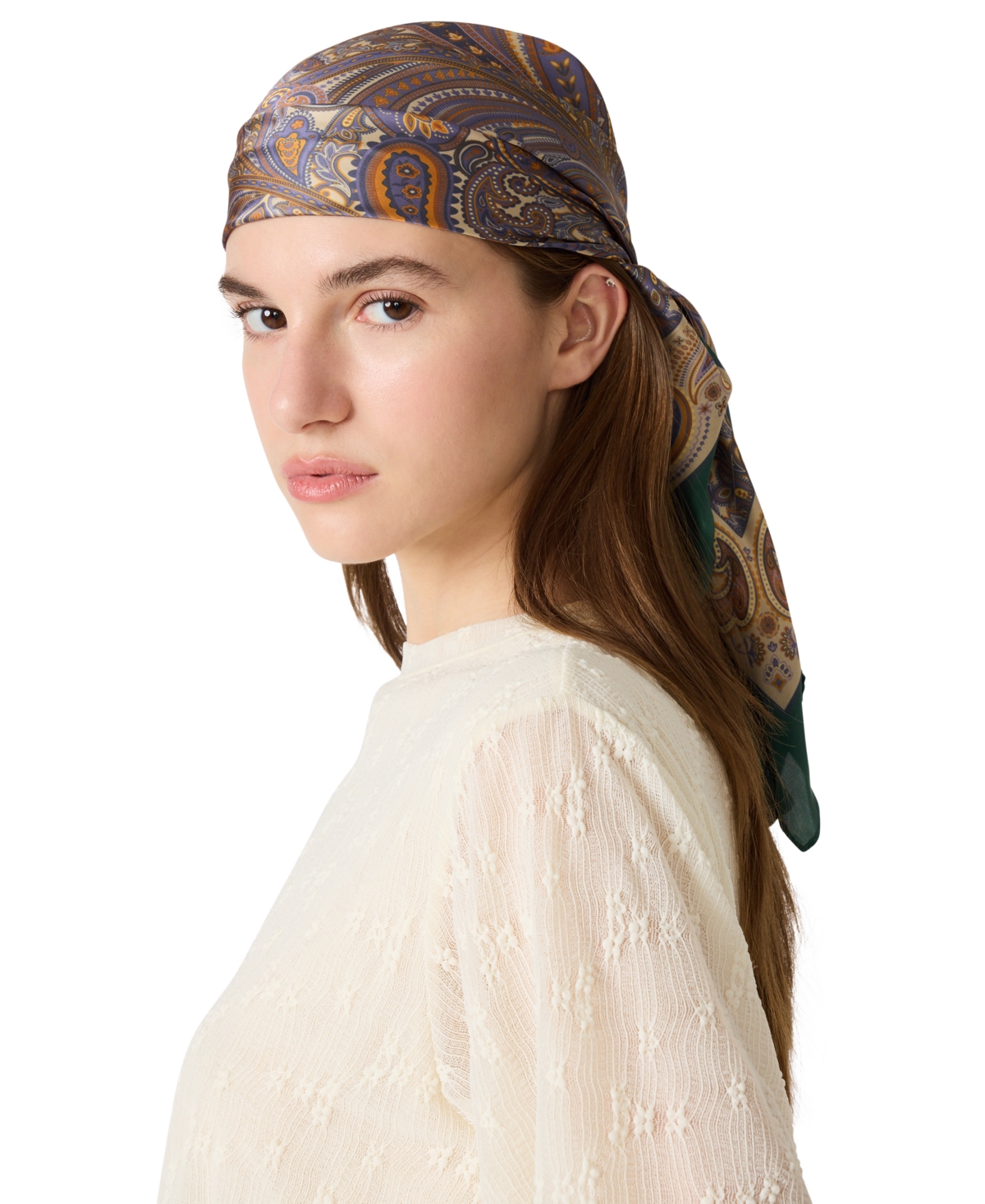 Steve Madden Vintage-Inspired Paisley Printed Square Scarf