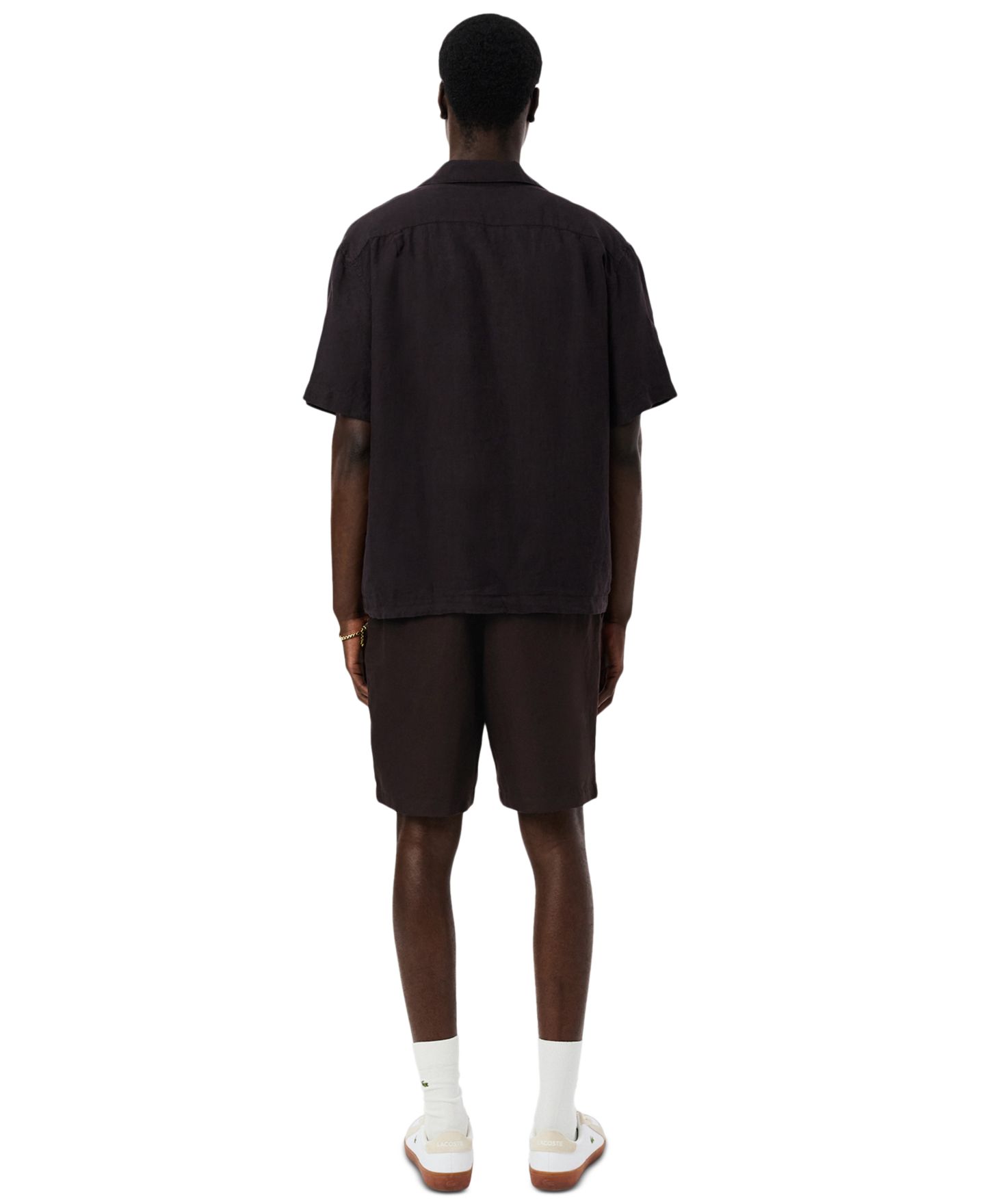 Мужские шорты Lacoste Regular-Fit Elastic Waistband, цвет: Коричневый — фото 3