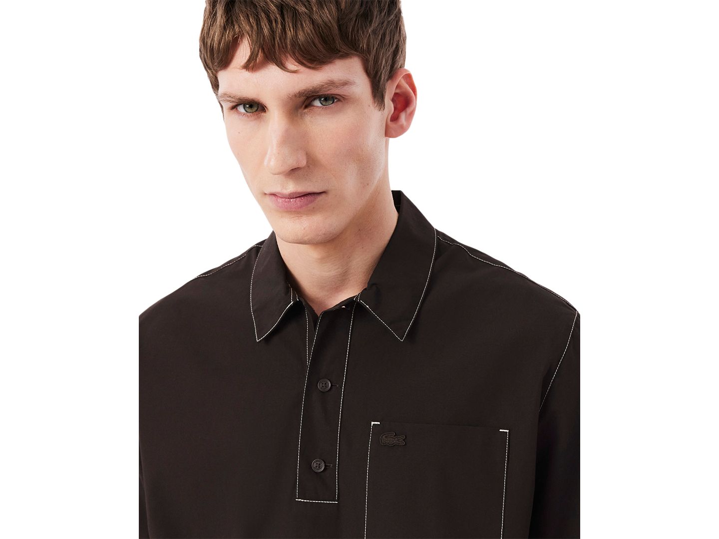 Мужское поло Lacoste Regular-Fit Polo Shirt, цвет: Коричневый — фото 3