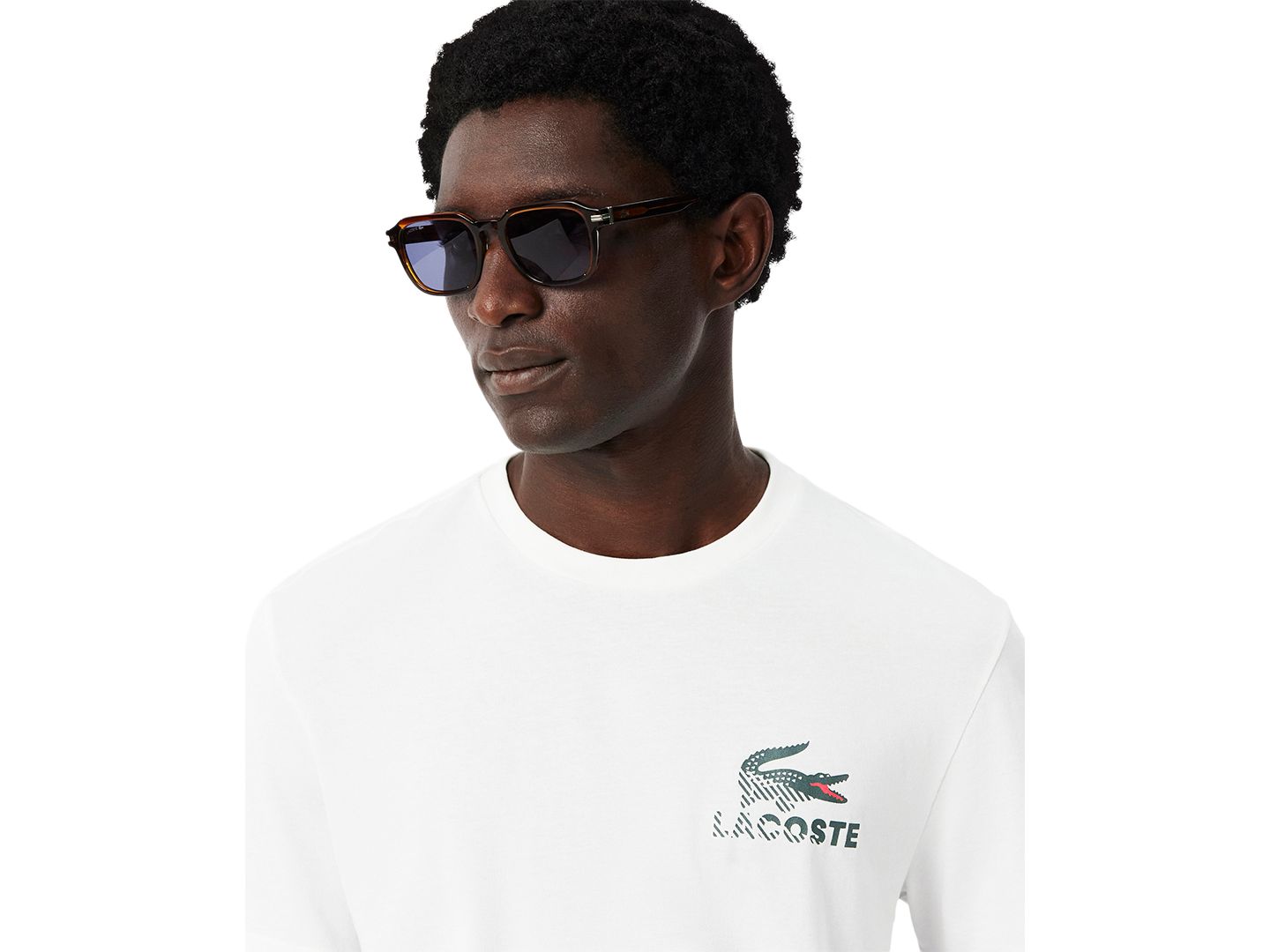 Мужская футболка Lacoste Water Base Print Crewneck, цвет: Тёмно-синий — фото 6