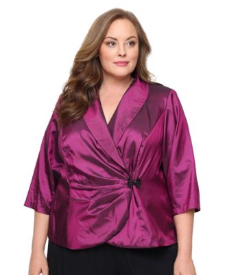 Plus Size Collar Detail Back Zipper Blouse