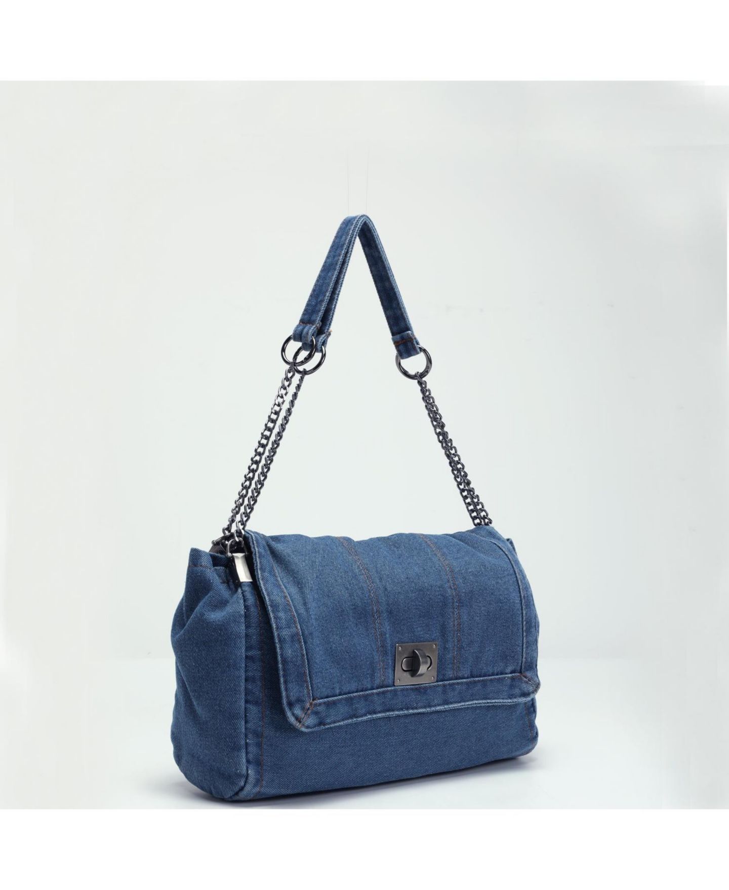 Женская сумка SUSU Astra Chain Flap Shoulder, Crossbody, Soft Handbag, цвет: Синий джинсовый / Синий — фото 4