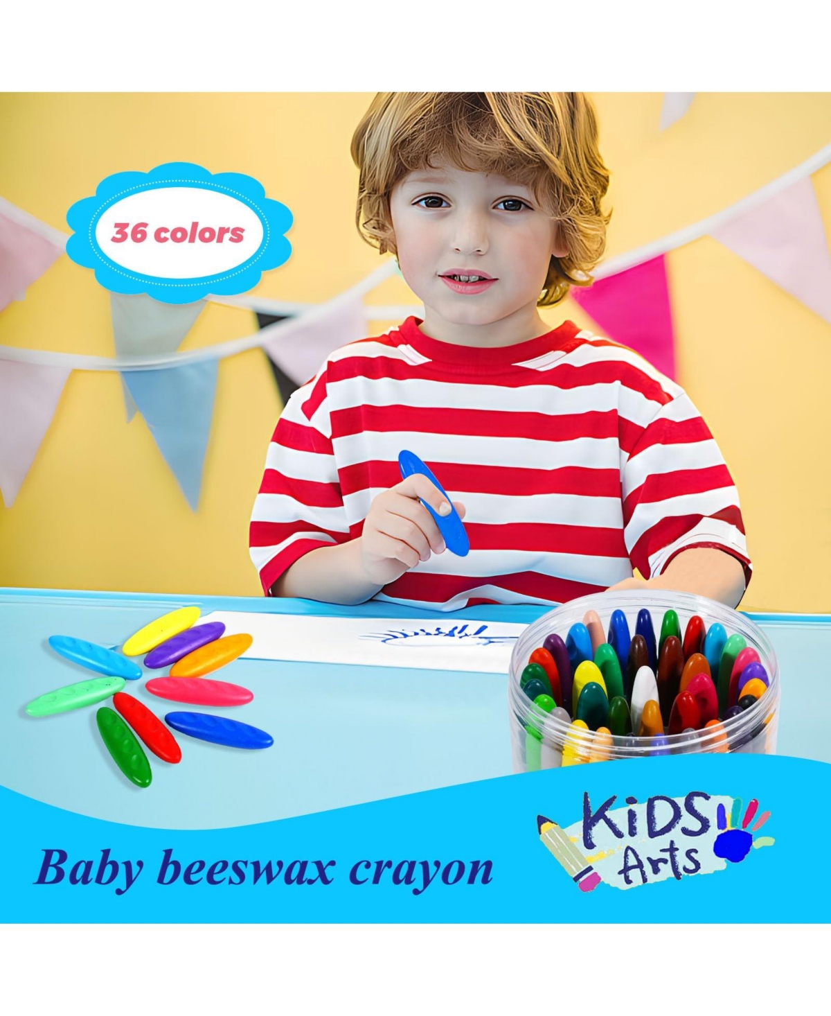 Gnuadz Peanut Crayons Washable Safe Creative Play 36