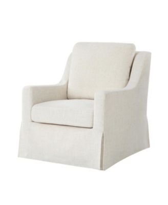 Wimberly 30"W Farmhouse Slipcover Swivel Rocking Chair with Pillow Back