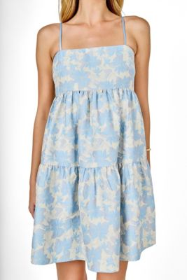 Women's Floral Jacquard Mini Dress