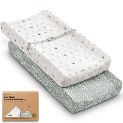 Lyra Muslin Changing Pad Cover for Baby Girls, Boys, Muslin Cotton Diaper Changing Table Cover Sheets