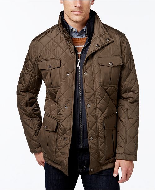 London Fog Men S Big Tall Quilted Jacket With Zip Inset