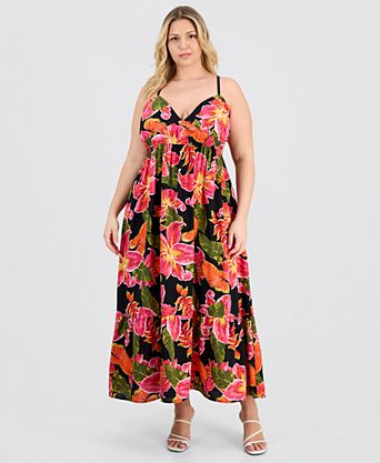 macys plus size maxi dresses Lauren Ralph Lauren Floral Flutter-Sleeve Dress this flattering maxi dress from Taylor is elevated with charming flutter sleeves Multi Maxi Plus Size Summer