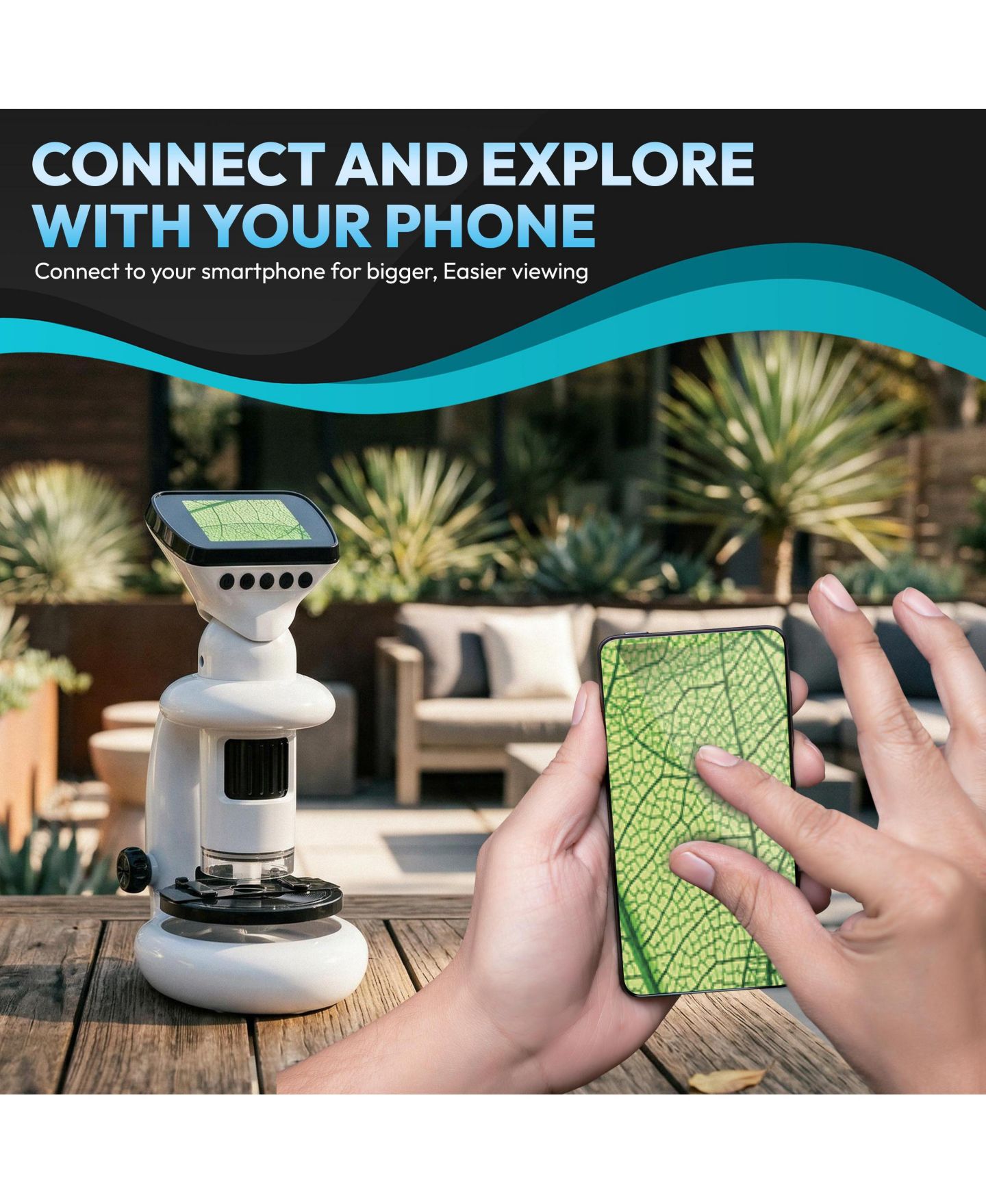 Детская игрушка Contixo MS2 WiFi Digital Microscope with LCD Screen, 1000X Magnification, Rechargeable for Kids, цвет: Белый — фото 5