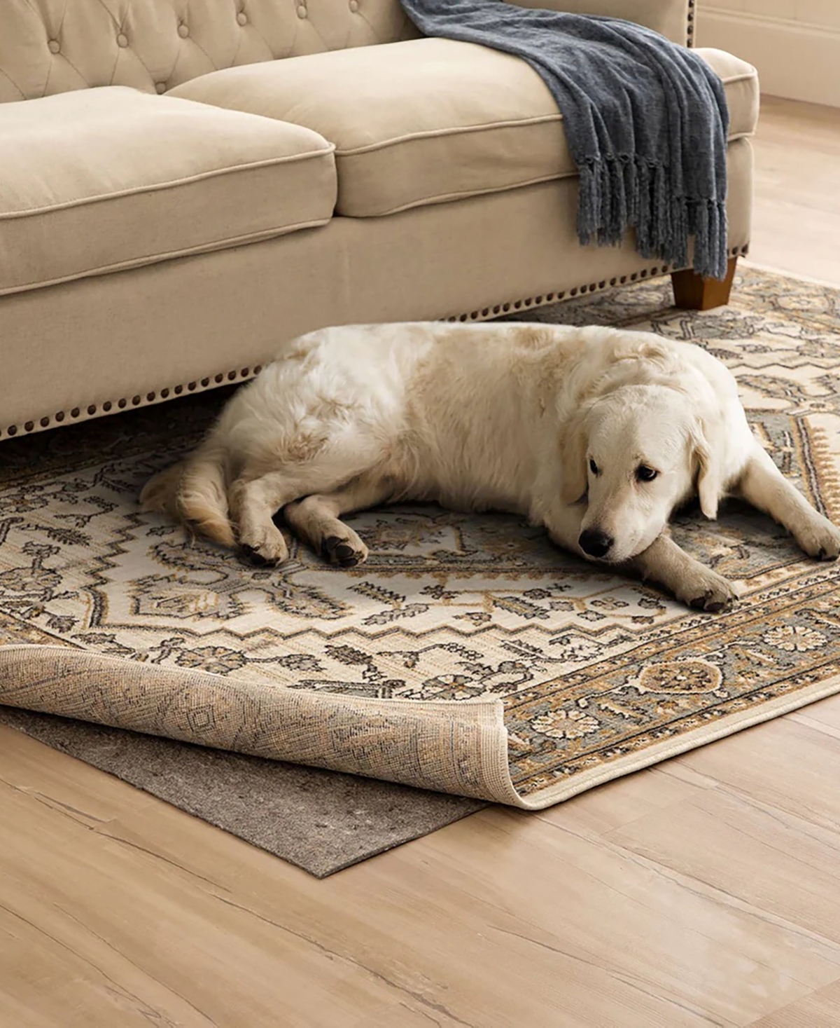 Karastan All Pet Reversible Pet Proof Gray 8' x 11' Rug Pad