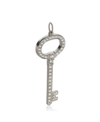 Platinum Diamond Oval Key Pendant