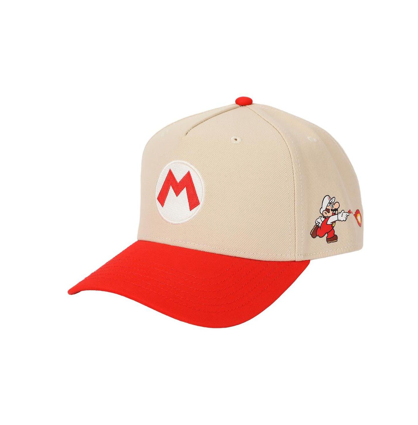 Мужская кепка SUPER MARIO Bros Fire Mario White and Red Retro Grandpa Snapback Hat, цвет: Белый — фото 10