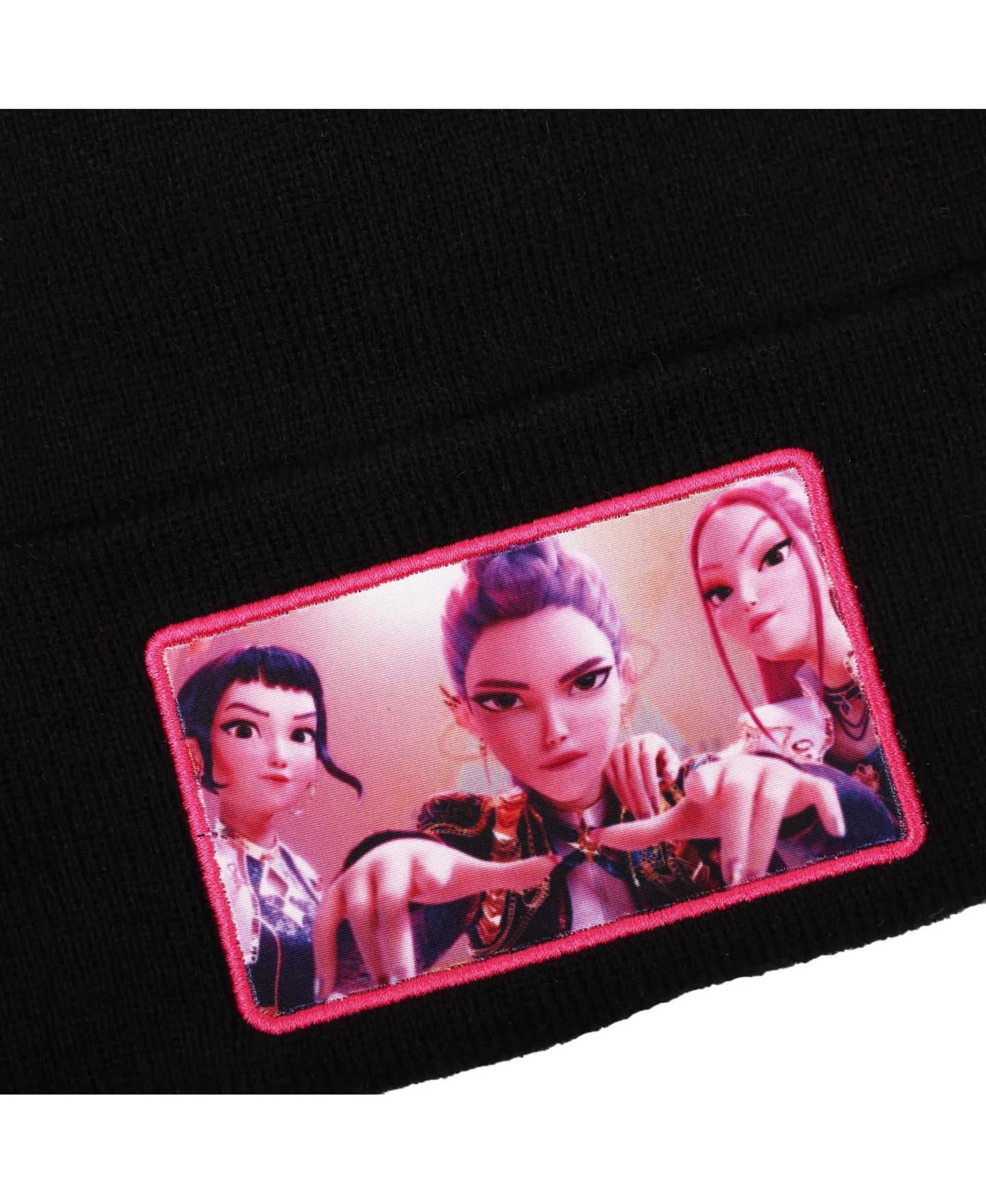 Мужская шапка KPop Demon Hunters Huntr/x Black Cuff Knit, цвет: Чёрный — фото 6