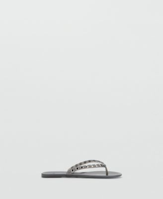 Women's Vinyl Straps Studded Sandals