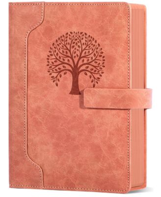 Lined Leather Journal Vintage Tree Magnetic Closure Hardcover Diary