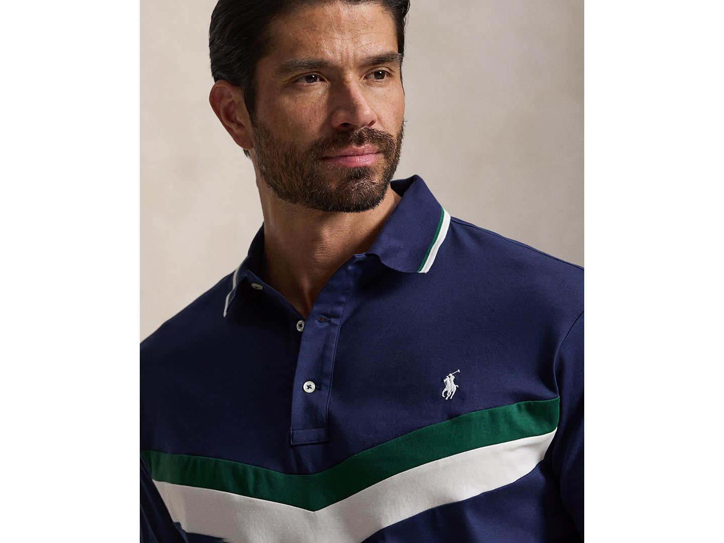 Мужское поло Polo Ralph Lauren Big & Tall Short-Sleeve Polo Shirt, цвет: Тёмно-синий — фото 3