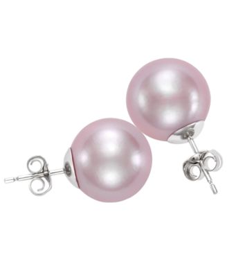 Cultured Freshwater Imitation Pearl (11-12mm) Stud Earrings in Sterling Silver