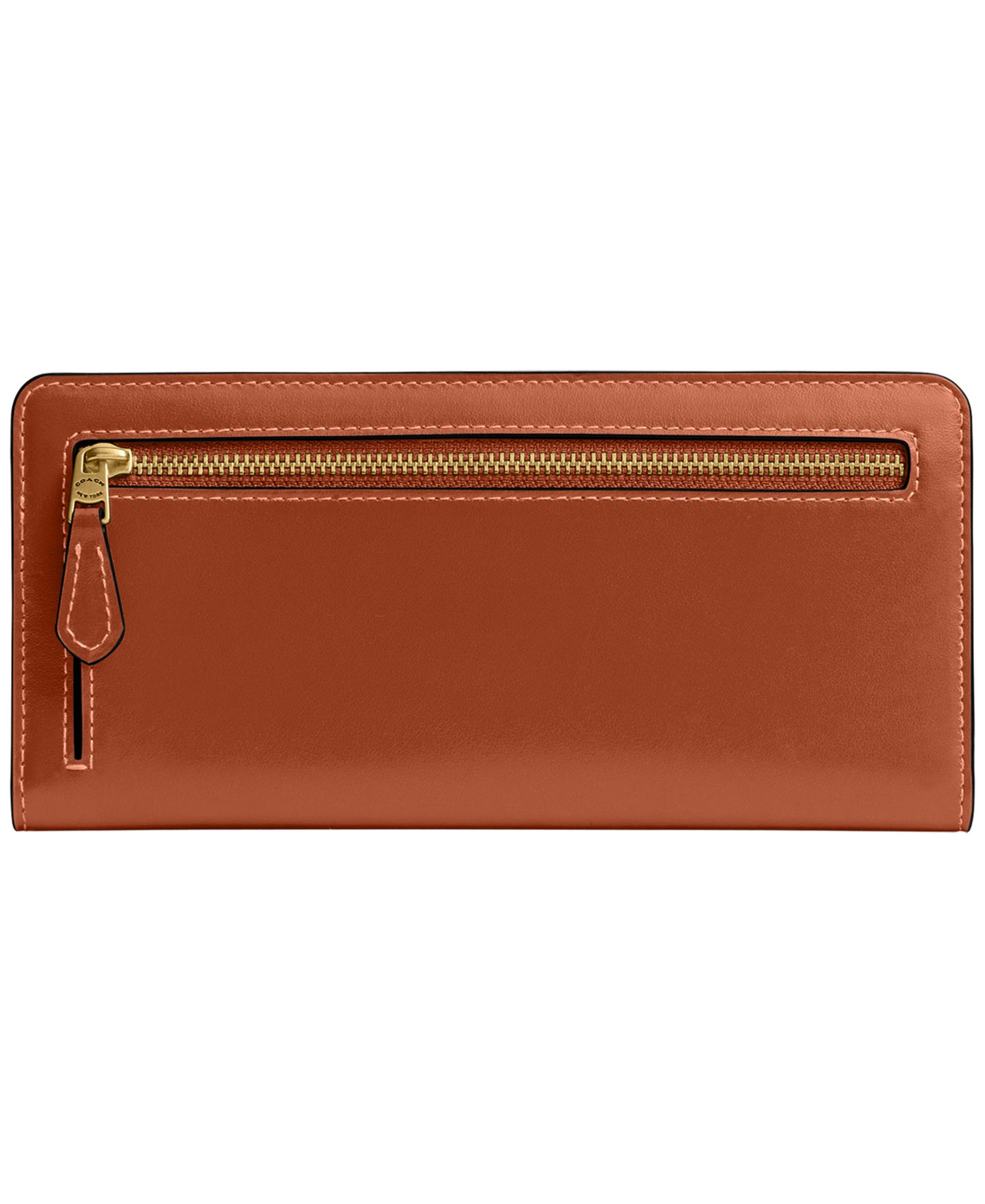 Женский кошелёк Coach Essential Slim Leather Wallet, цвет: Латунный / Янтарный коричневый — фото 2