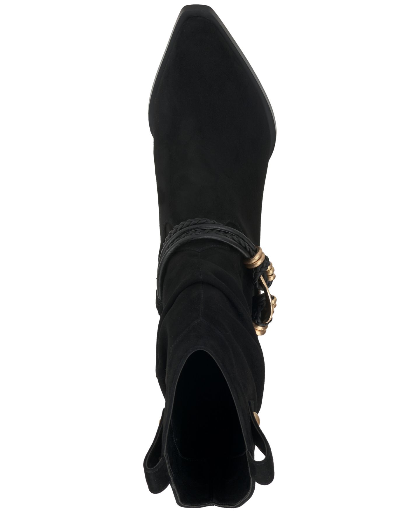 Женские ботинки Jessica Simpson Hanie Western Slouch Booties, цвет: Чёрный замшевый — фото 4