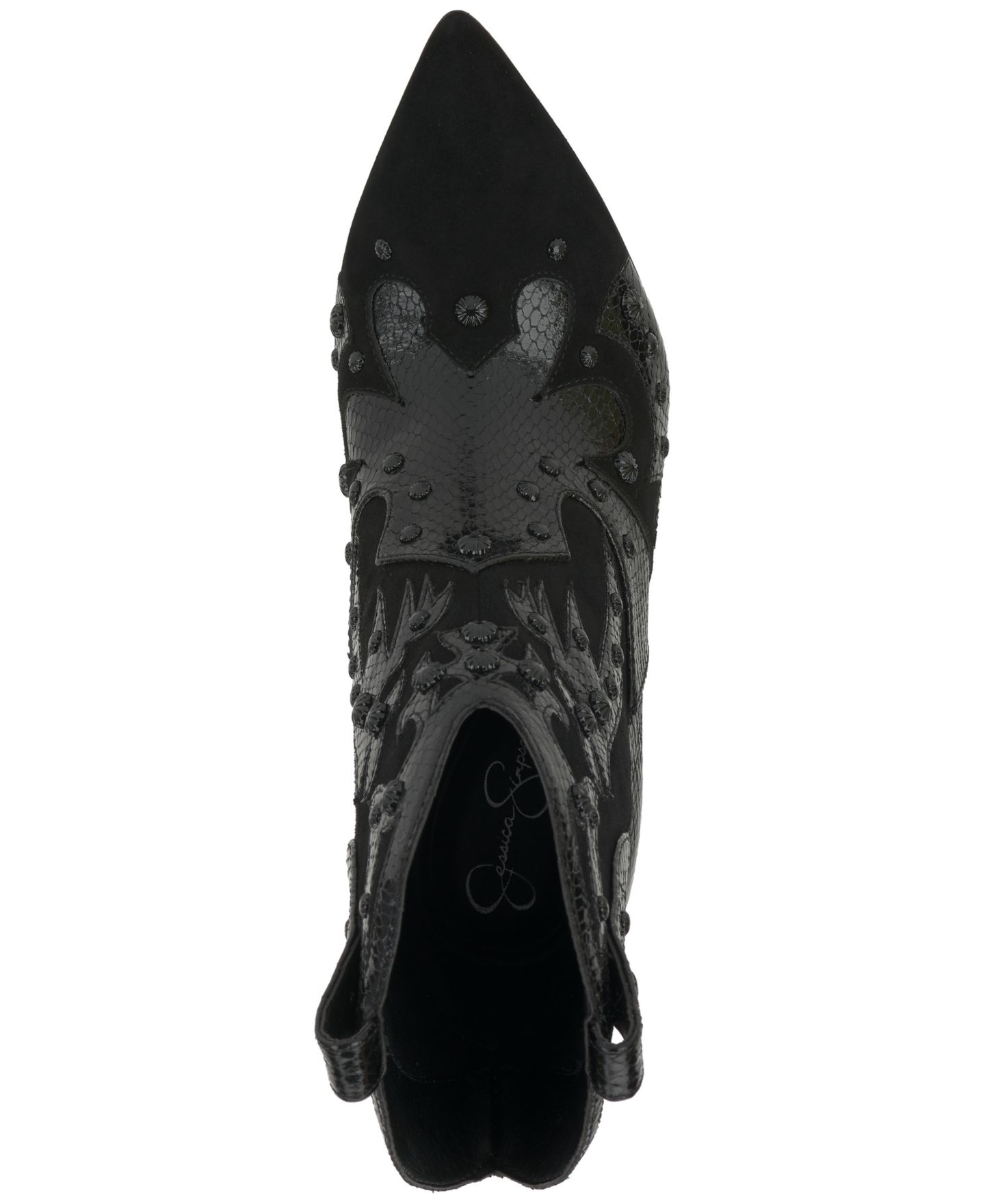 Женские ботинки Jessica Simpson Palieve Stiletto Studded Western Dress Booties, цвет: Чёрный кожаный — фото 4