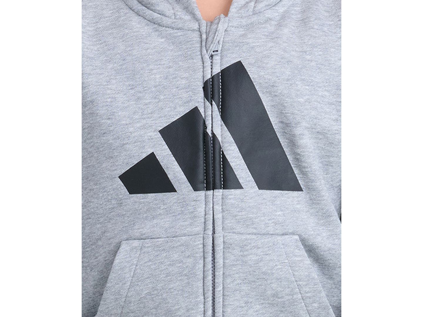 Детский комплект adidas: куртка на молнии и джоггеры, 2-7 лет, 2 предмета, цвет: Средний серый меланжевый — фото 3