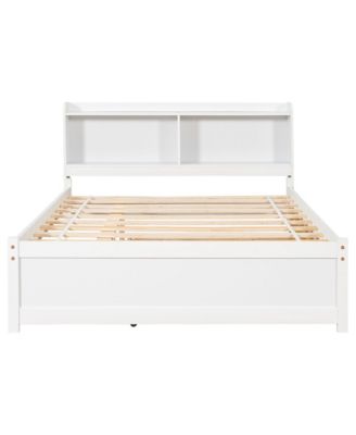 Bed with Trundle and Bookcase Headboard