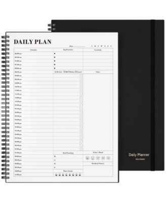 Planner Daily Agenda To Do List Hourly Schedule Spiral Appointment Book Elastic Closure Inner Pocket