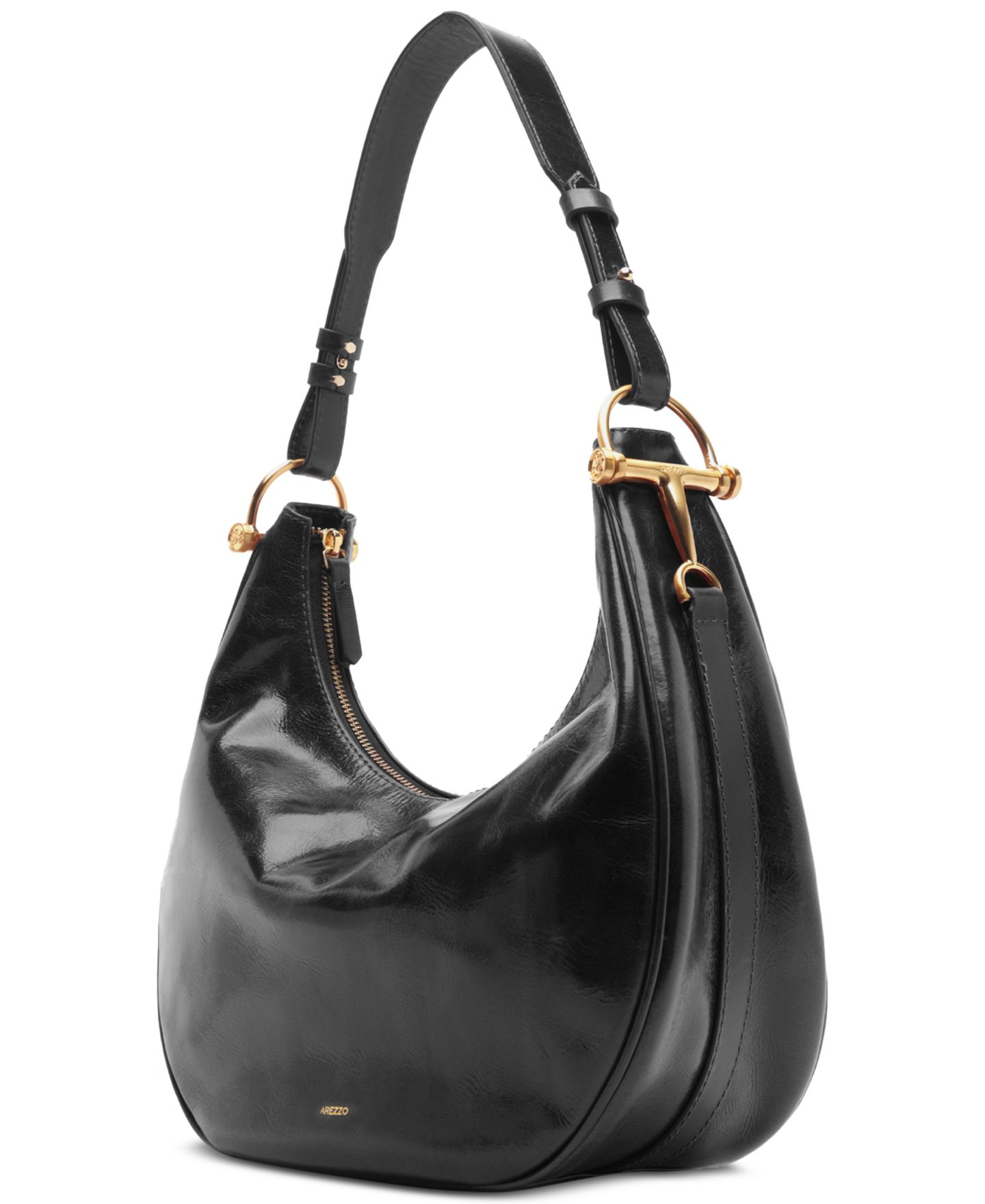 Женская сумка Arezzo Cora Large Leather Hobo Handbag, цвет: Чёрный — фото 5