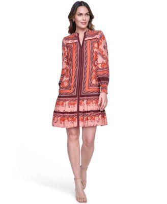 Women's Long-Sleeve Float Short Shirt-Dress