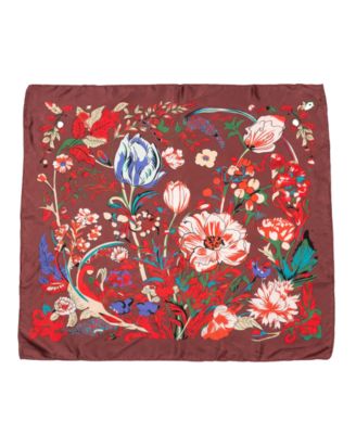 Floral Satin Square Scarf