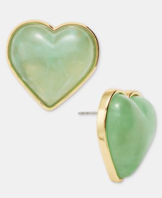 Heart Button Earrings