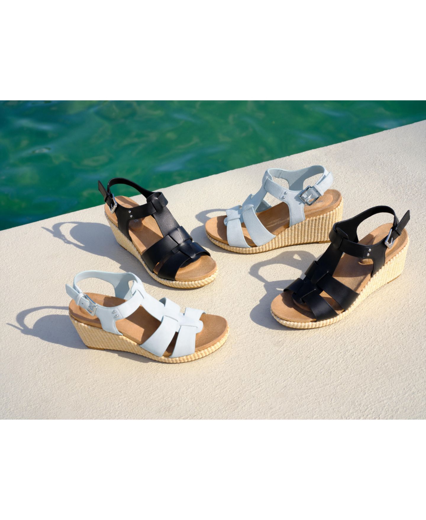 Женские сандалии Rockport Belle Strappy Wedge, цвет: Чёрный — фото 6