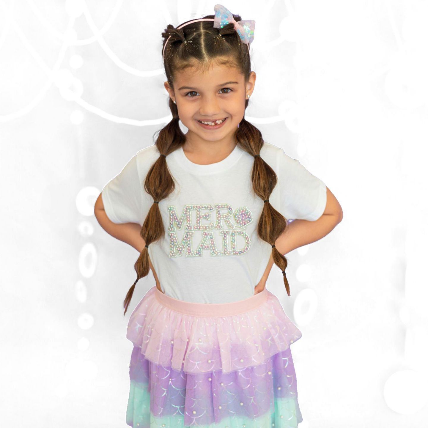 Аксессуары для волос Sweet Wink Mermaid Sequin Bow Headband для девочек, цвет: Розовый — фото 2