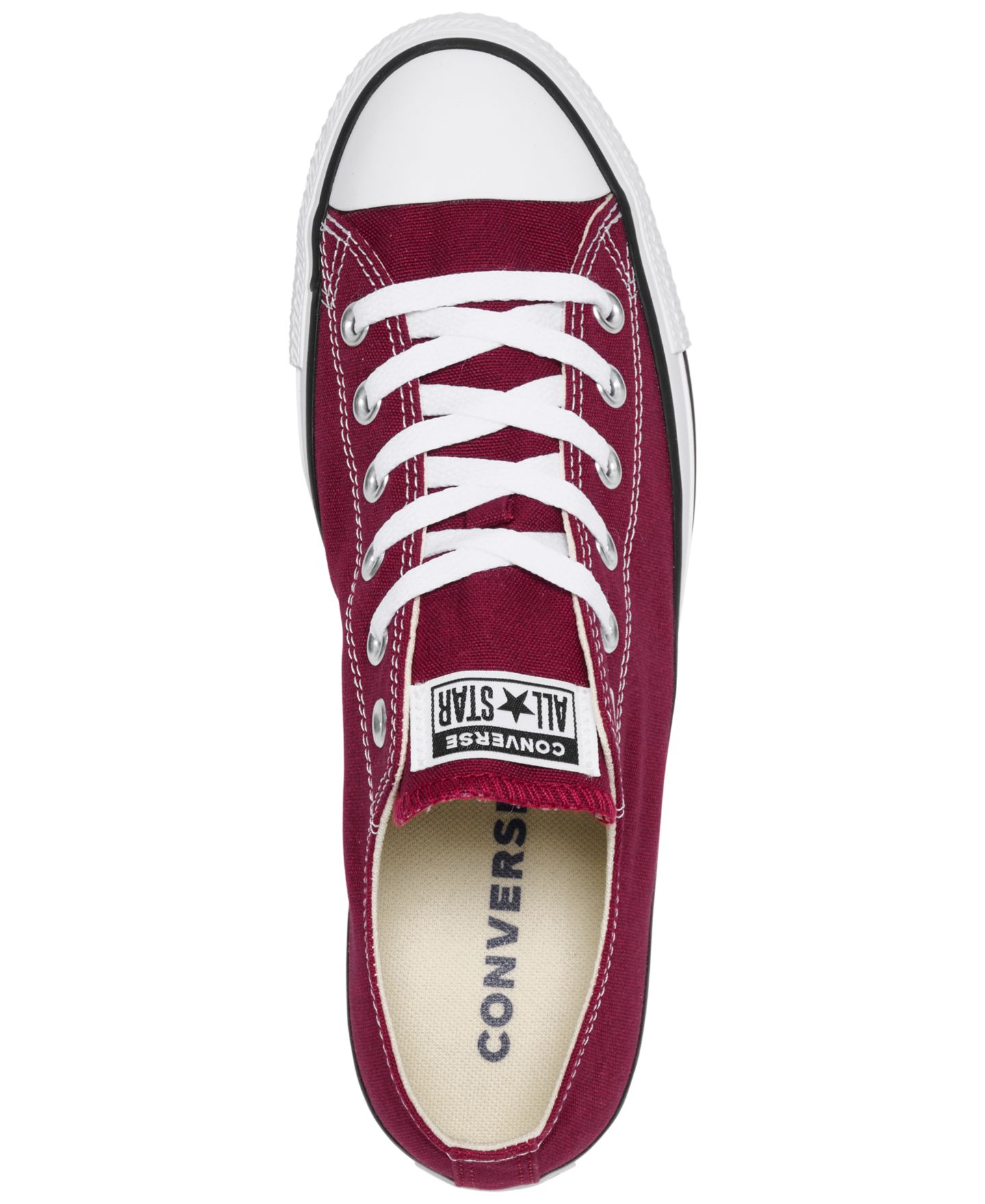 Мужские кроссовки Converse Chuck Taylor Low Top, цвет: Бордовый / Белый — фото 5