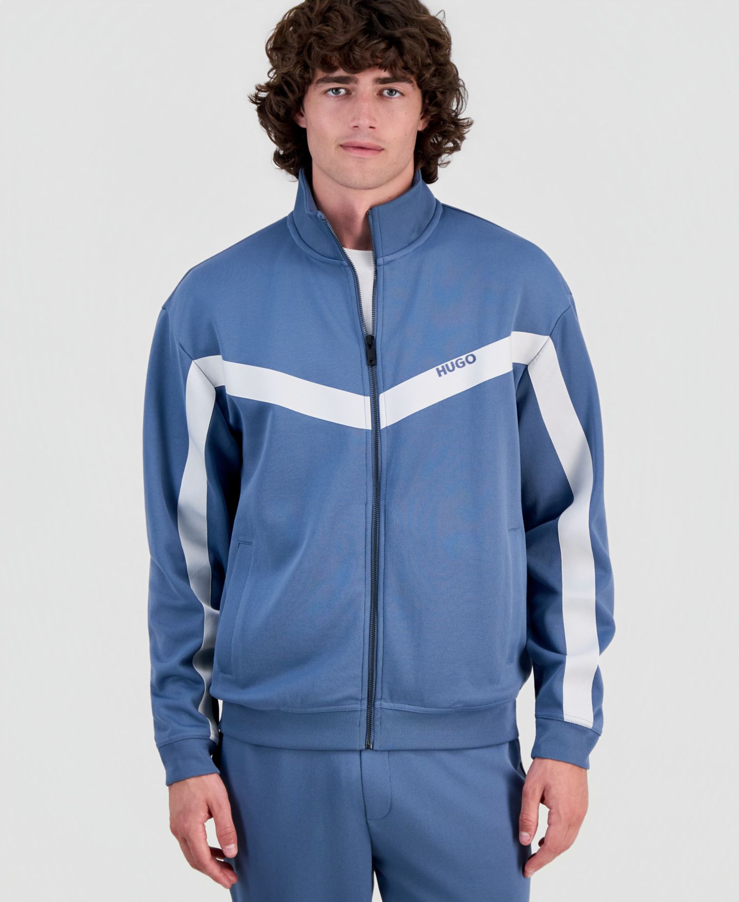 Мужская куртка Hugo Boss HUGO Darti Track Jacket, цвет: Синий — фото 1