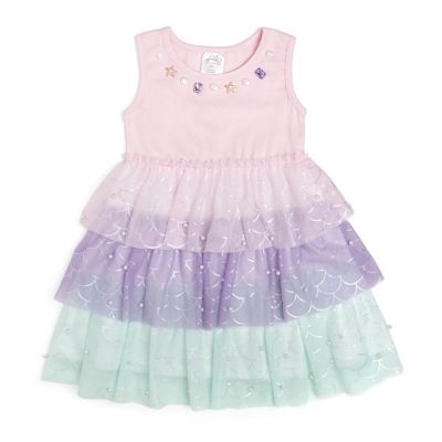 Toddler Girls Mermaid Pearl Tank Tutu Dress