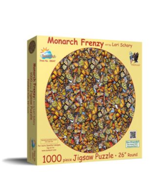 Monarch Frenzy 1000 Piece Jigsaw Puzzle For Adults Round