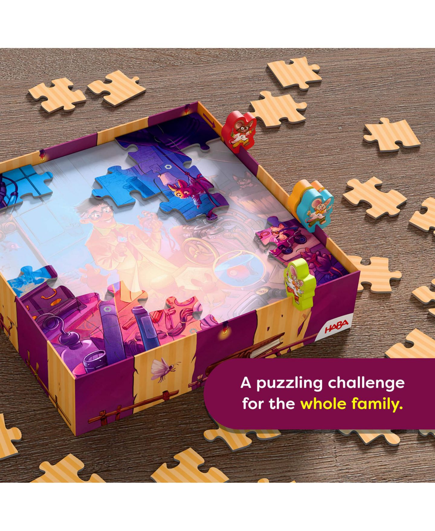 Детская настольная игра Haba Puzzle Memory Crazy Copter Two-Puzzle Board Game, Ages 5+, цвет: Синий — фото 3