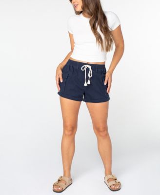 Juniors' Cargo-Pocket Drawstring Shorts