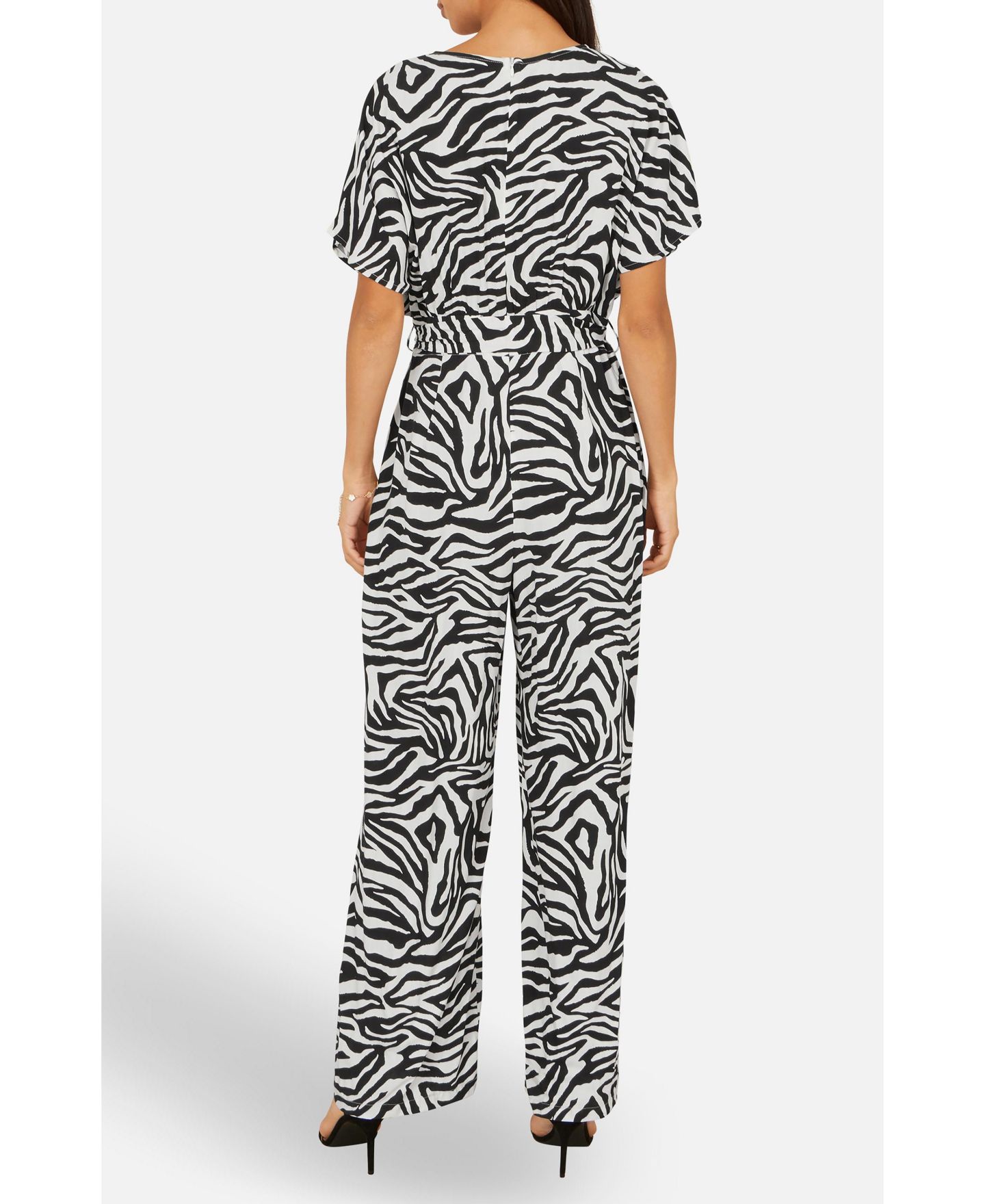 Женский комбинезон Yumi Zebra Print Relaxed Jumpsuit, цвет: Чёрный — фото 7