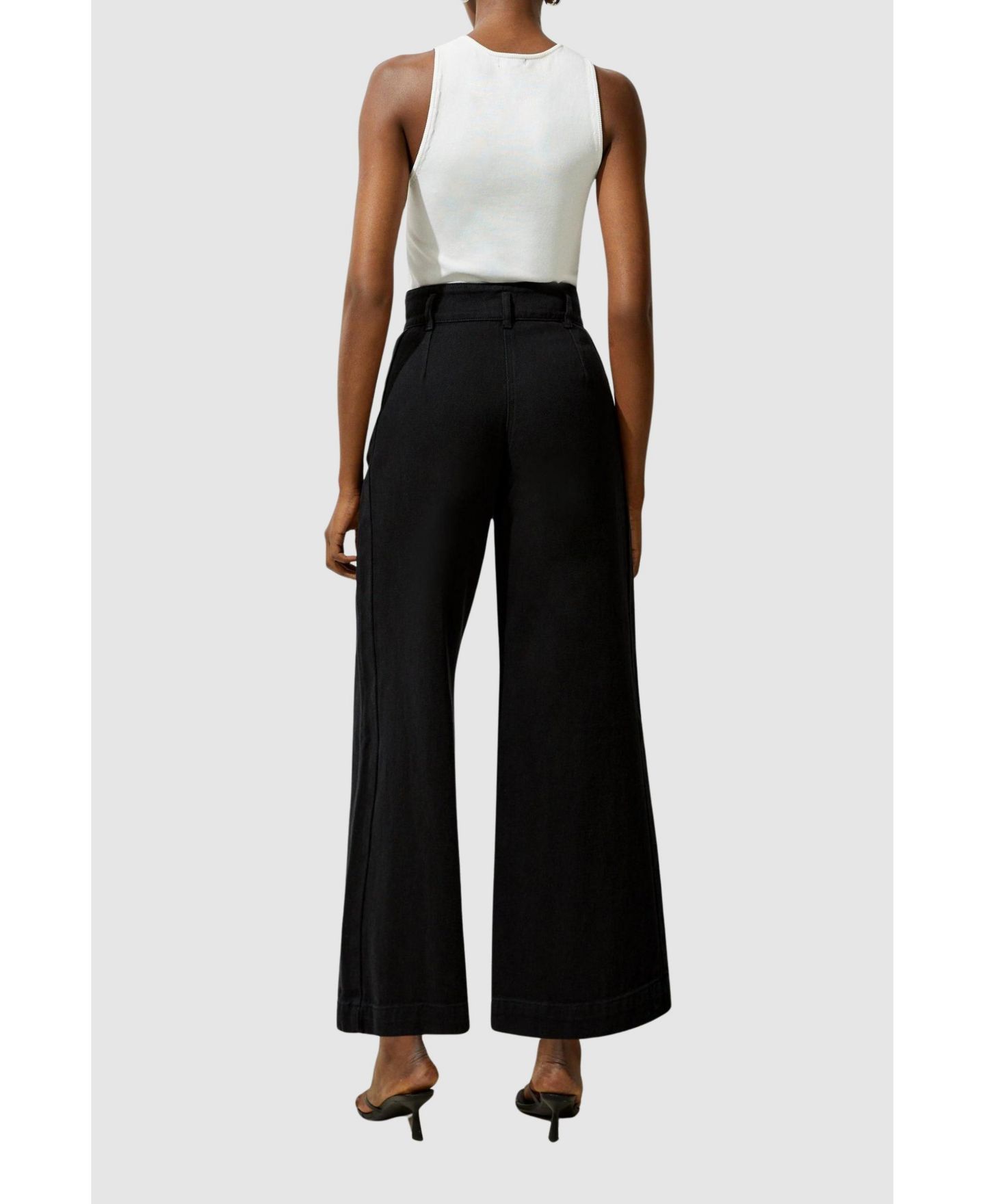 Женские джинсы Karen Millen Denim Wide Leg High Waisted, цвет: Чёрный — фото 8
