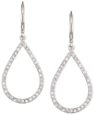 Anne Klein Pavé Crystal Teardrop Earrings - Macy's