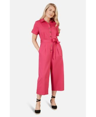 Women's Button Up Utility Style Jumpsuit