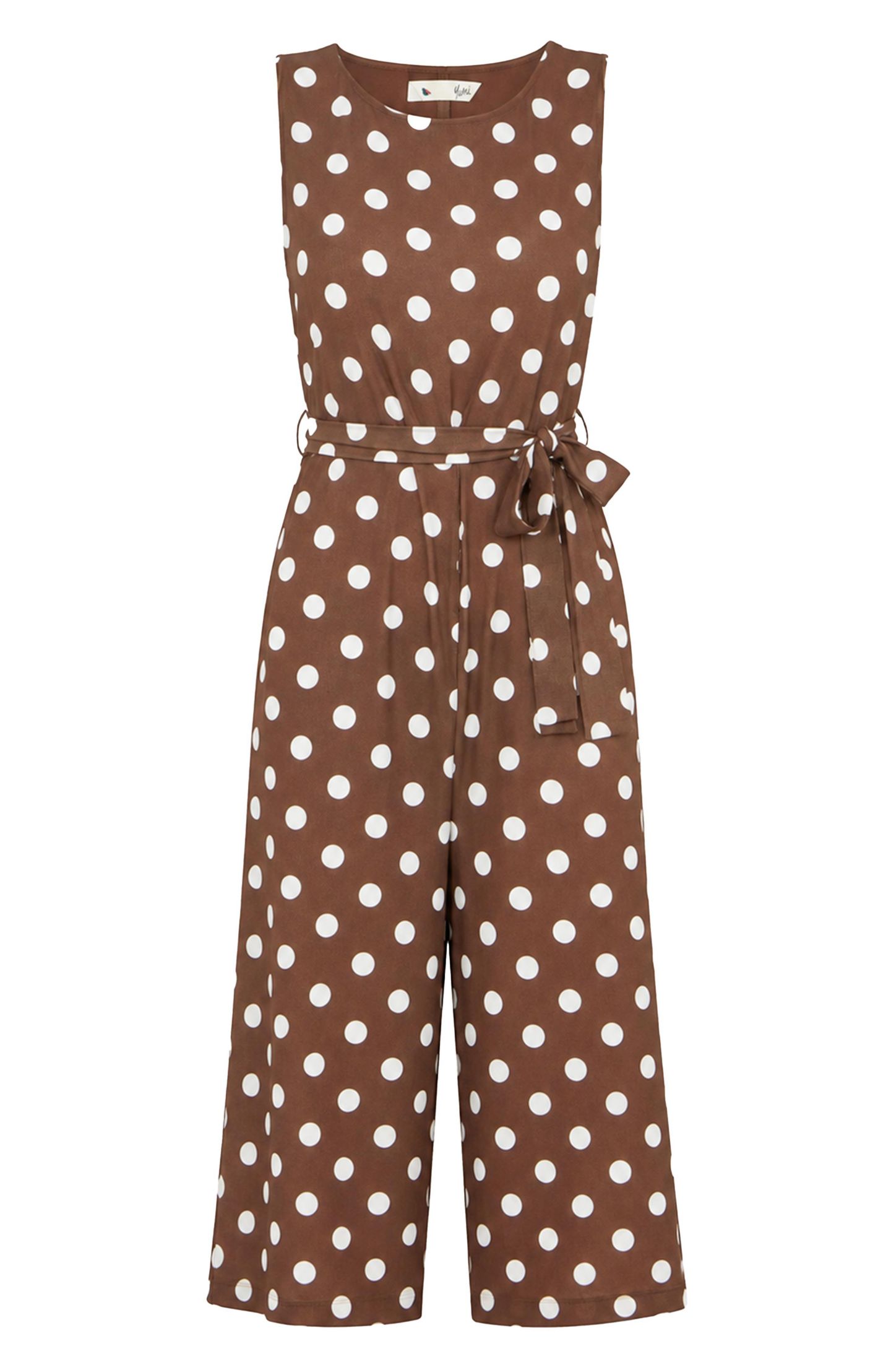 Женский комбинезон Yumi Polka Dot Culotte Jumpsuit, цвет: Коричневый — фото 6