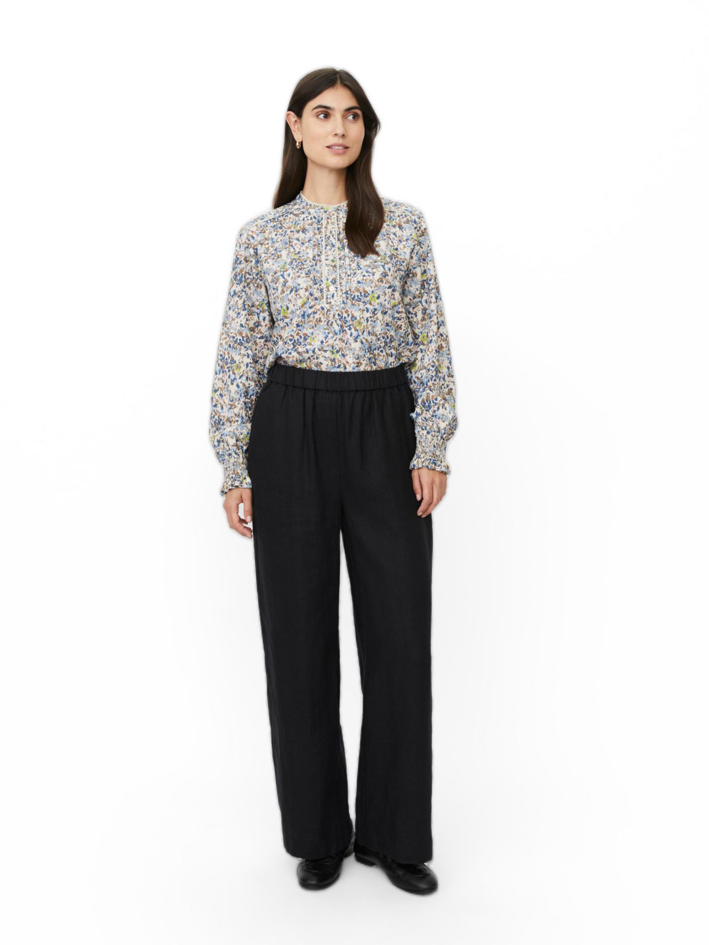 Женские брюки Masai Copenhagen MaParino Linen Wide Leg, цвет: Чёрный — фото 2