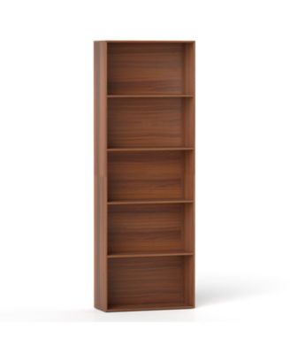 5-Tier Freestanding Open Bookshelf w/2 Anti-tipping Devices for Living Room